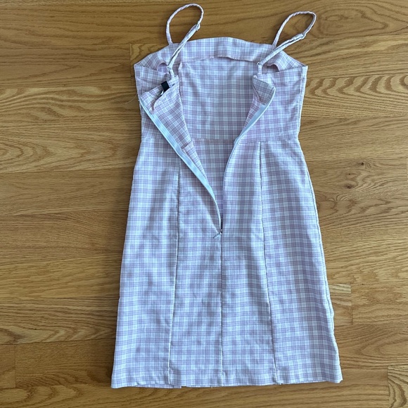 Dry Goods Originality NWOT Strappy Pink & Creme Plaid Dress (S) - Picture 5 of 10